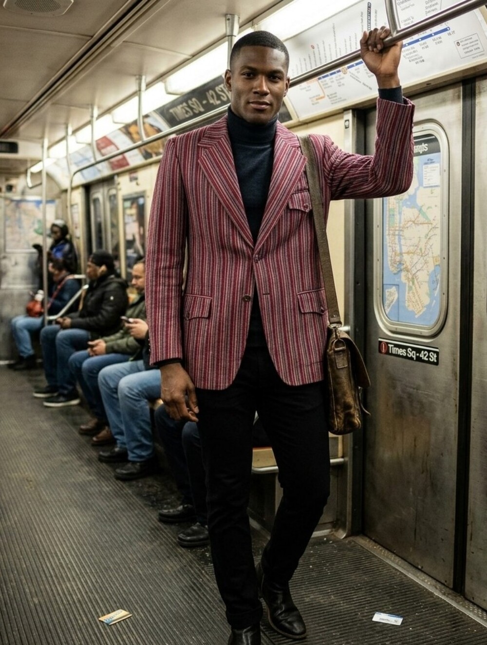 Retro ICON 70s Striped Blazer / Sportcoat, 42L